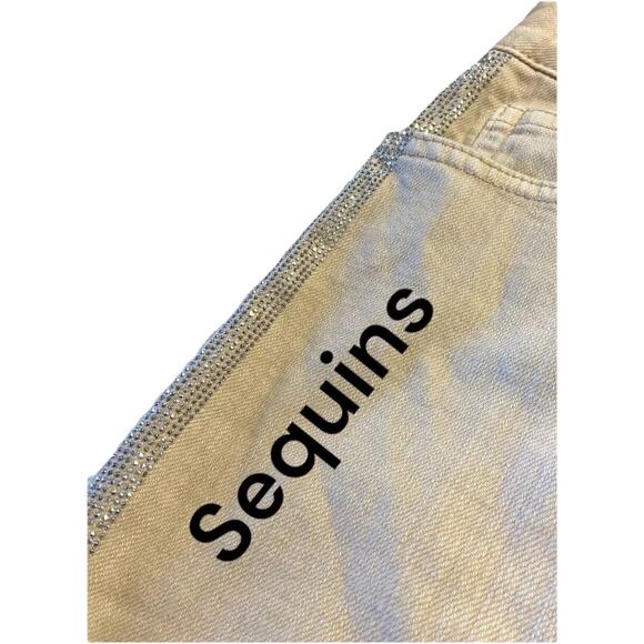 Boston Proper Beige Jeans Sequins Women’s‎ Size 6 - Picture 3 of 8